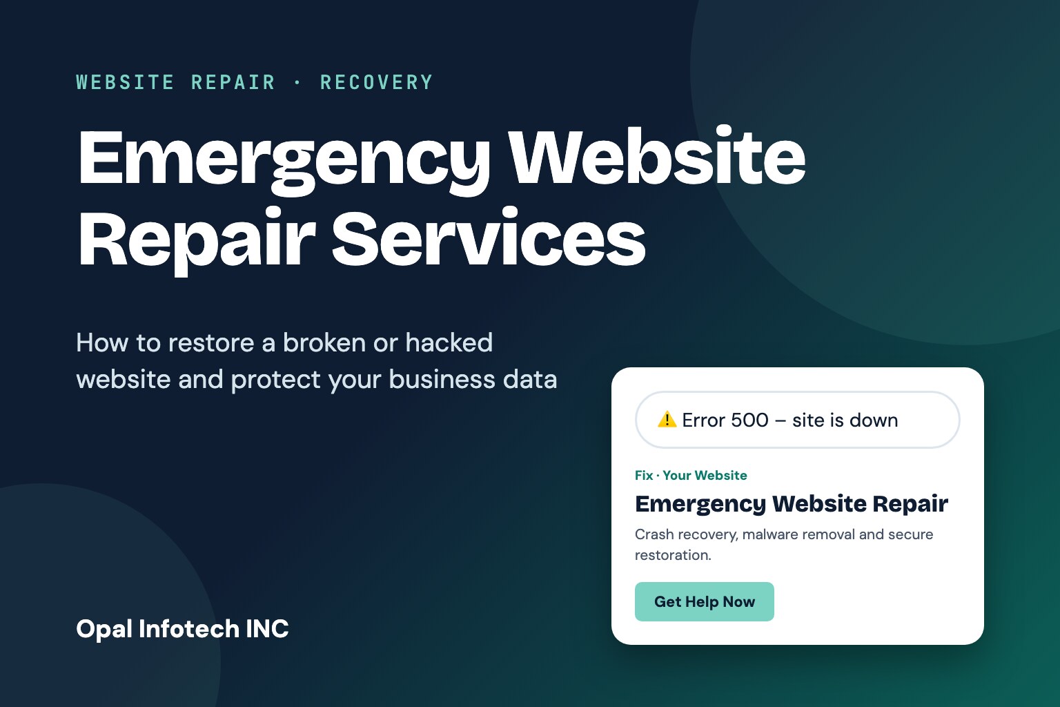 Emergency website repair services to restore a broken or hacked website